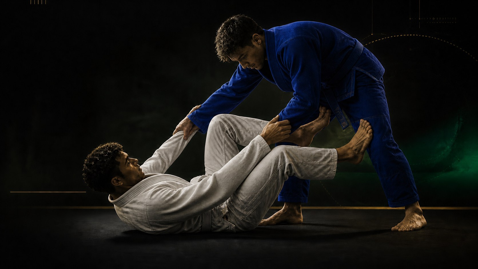 Brazilian Jiu-Jitsu athletes training the Ginga Method.